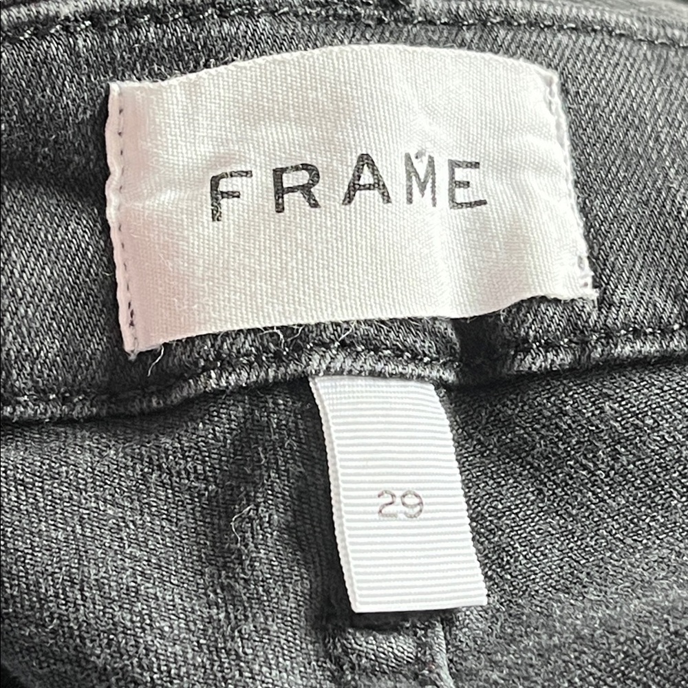 Frame Le Crop 29x27 Mini Boot Kerry Black 0190 Jeans faded gray stretch - Picture 8 of 10